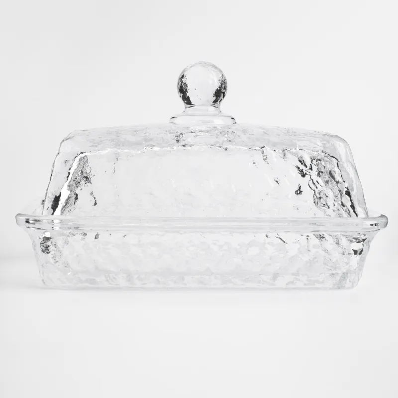 Butter dish, 16 cm, glass, rectangular, Nautilus, image-1
