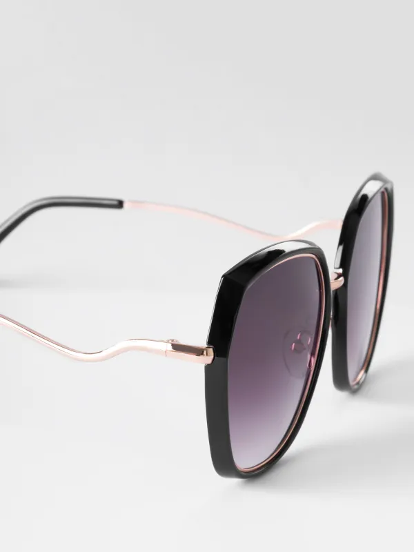 Sunglasses, plastic/metal, black, Grands, Geometric, image-2