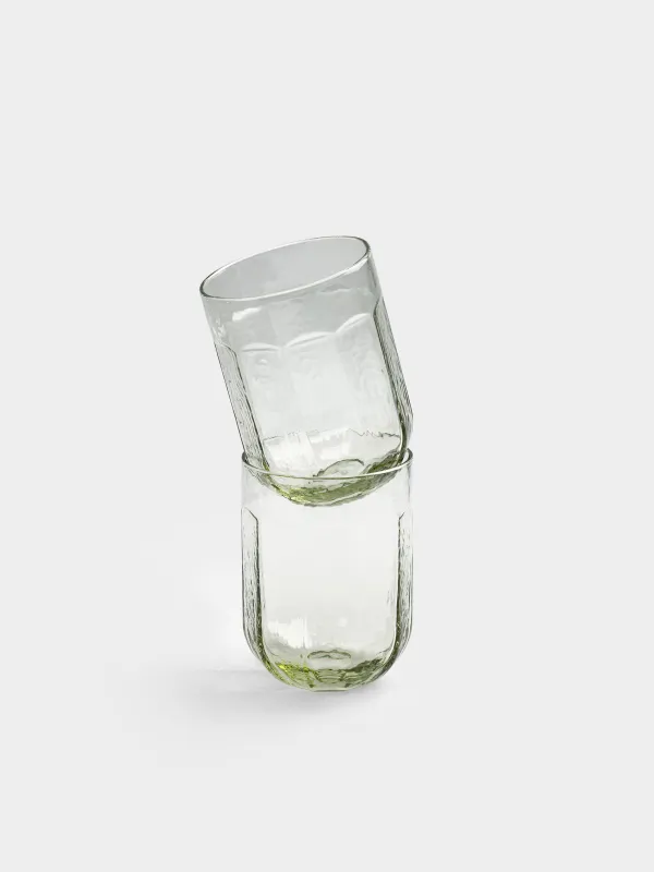 Glass, 10 cm, 330 ml, 2 pcs, glass, green, Budrio, image-2