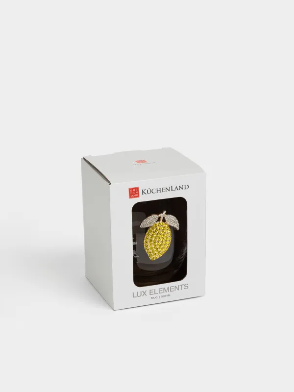 Glass, 10 cm, 500 ml, glass / metal, Lemon, Lux elements, image-5