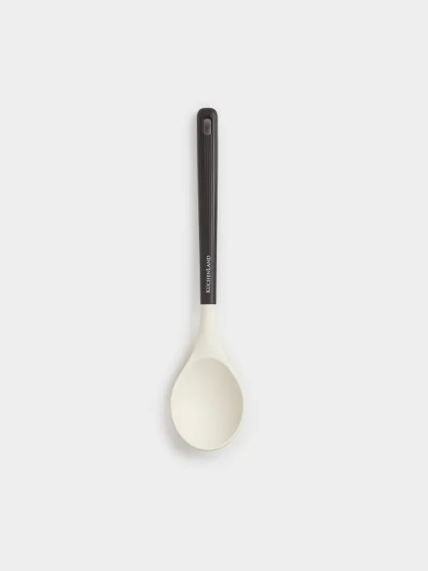 Serving spoon, 32 cm, silicone / plastic, beige-black, Service, image-0