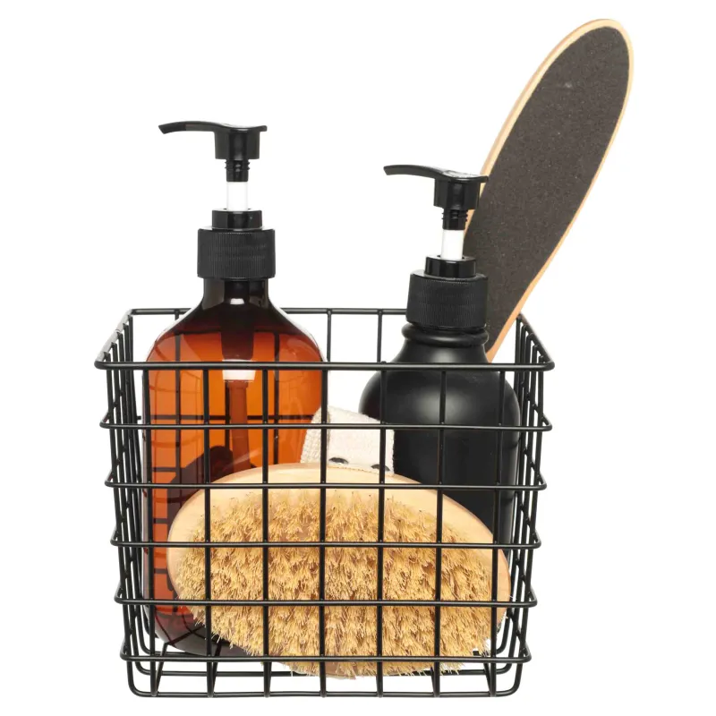 Storage basket, 16x13x13 cm, metal, rectangular, black, Twist black, image-2