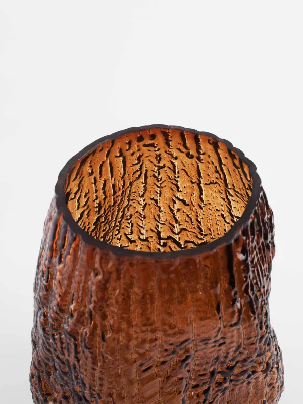 Flower vase, 24 cm, glass, brown, Frozen, image-2