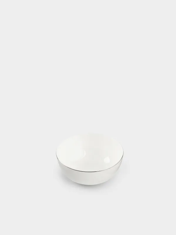 Salad bowl, 15x7 cm, 700 ml, porcelain F, white, Ideal silver, image-1