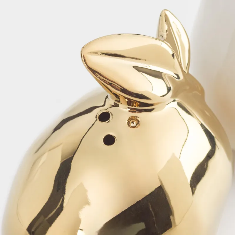 Salt and pepper set, 8 cm, porcelain P, milky golden, Lemons, Sicily, image-3