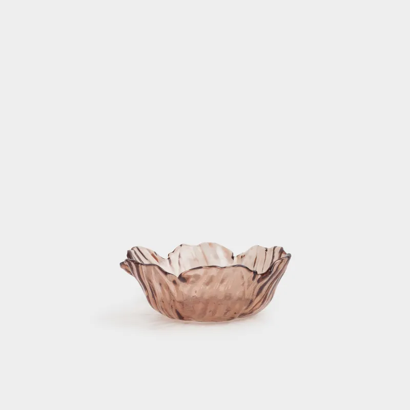 Salad bowl, 15x6 cm, 300 ml, glass, brown, Flower, Sahara