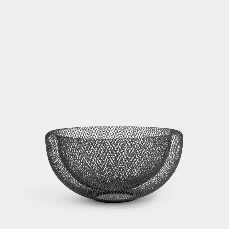 Fruit basket, 30 cm, metal, black, Mesh, Twist cell