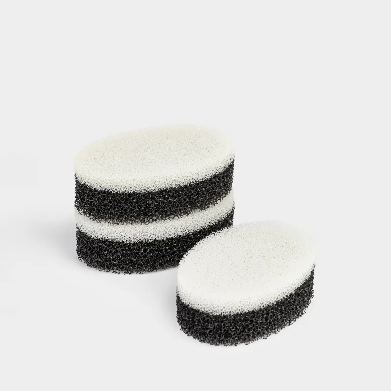 Sponge for washing dishes, 9x6 cm, 3 pcs, abrasive, oval, black and gray, Black clean