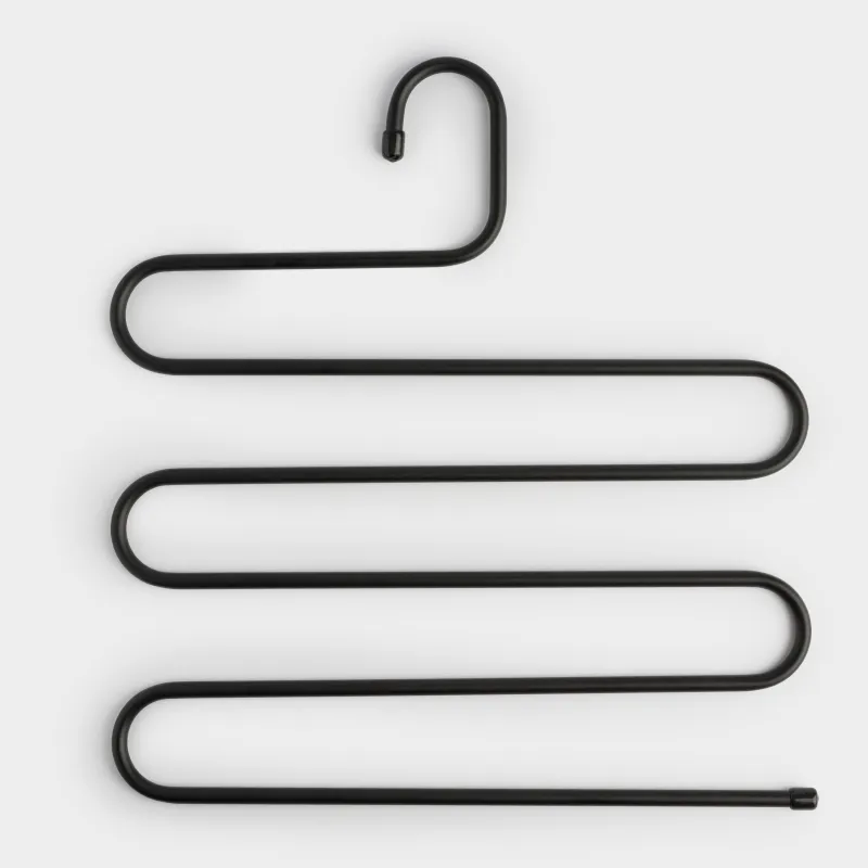 Pant/skirt hanger, 36 cm, 5 levels, Metal coated, Black, Colorful house