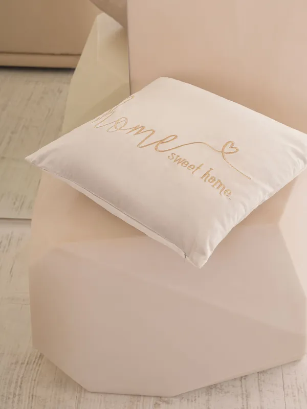 Decorative pillow, 45x45, corduroy, gray-brown, Sweet home, Scroll, image-4