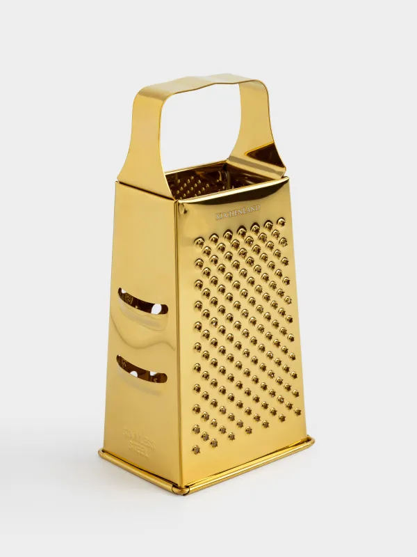 Grater, 18 cm, four-sided, steel, golden, Classic gold, image-1