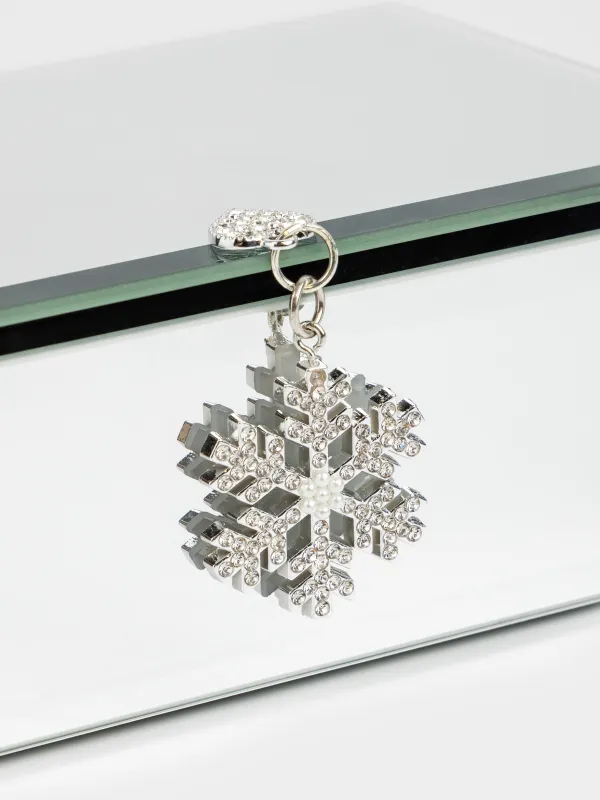 Jewelry box, 15x10 cm, glass, Mirror, Snowflake, Glossy, image-3