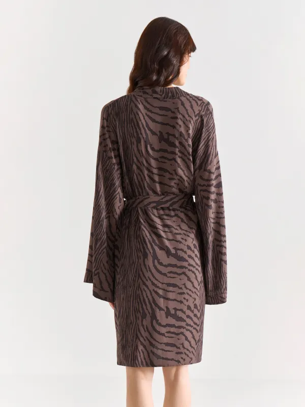 Women's kimono, homewear, size S, viscose, black and white, Zefina, image-7