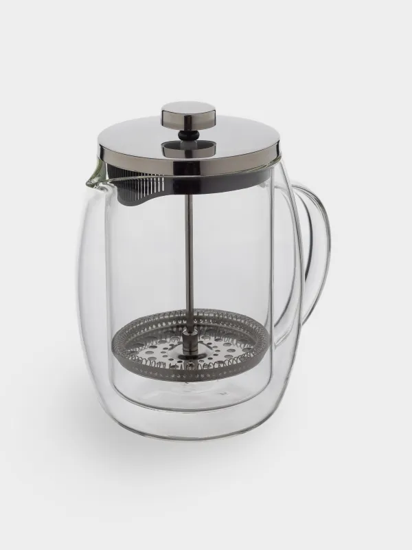 French press, 800 ml, glass B/ steel, round, Air, image-3