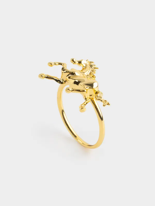 Napkin ring, 5 cm, metal, golden, Horse, Horse gold, image-0