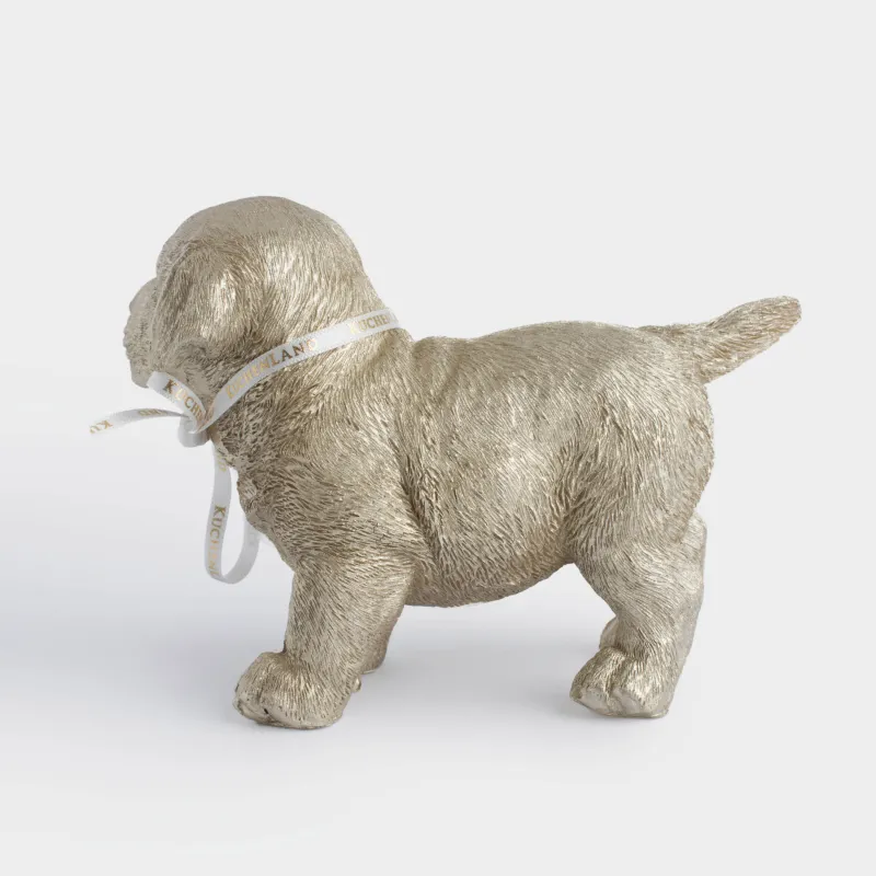 Statuette, 11x17 cm, polyresin, golden, Labrador, Dog, image-3