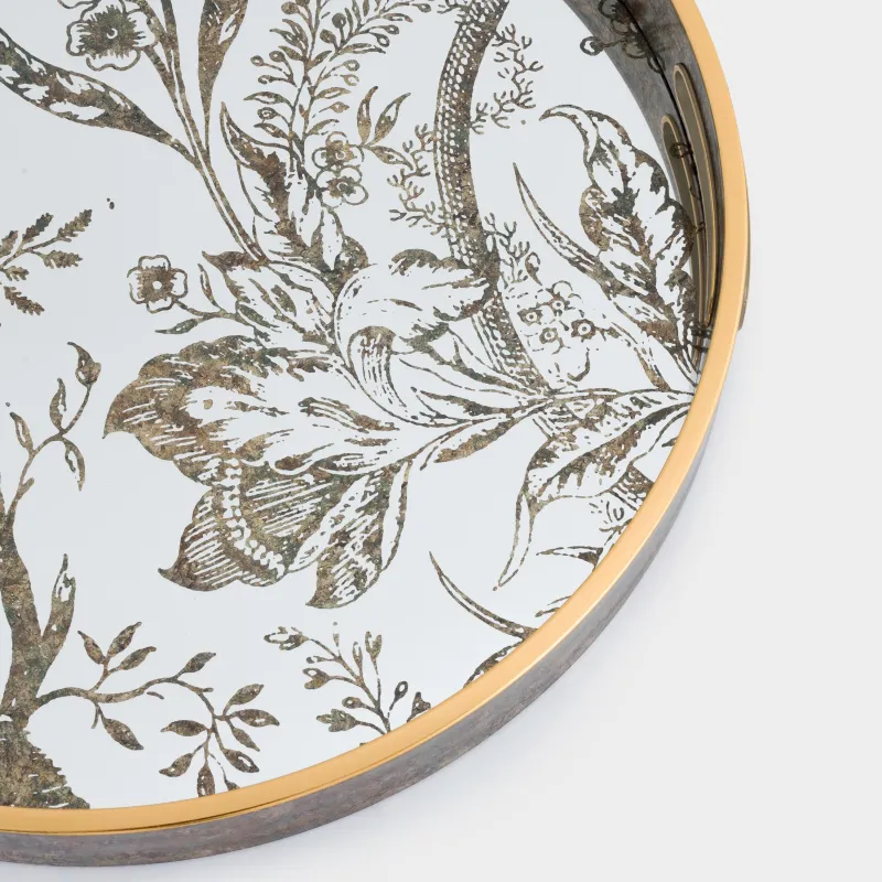 Tray, 36 cm, plastic / glass, Round, Mirror, Bird, Bluebird, image-4