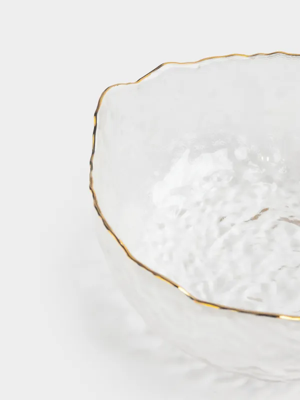 Bowl, 13x6 cm, glass, with golden edging, Nautilus gold, image-4