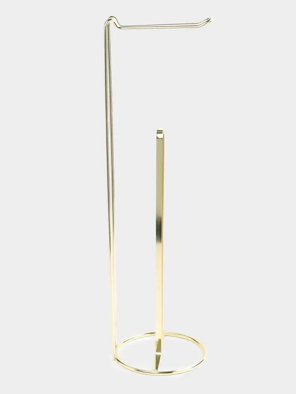 Toilet paper holder, 54 cm, floor-standing, metal, gold, Teca, image-1