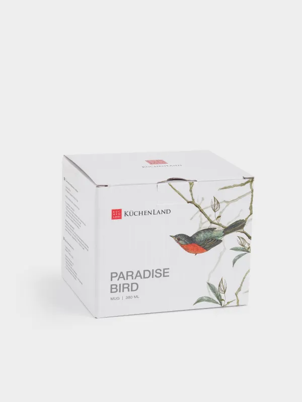 Mug, 330 ml, porcelain F, with golden edging, Warbler and tit, Paradise bird, image-4