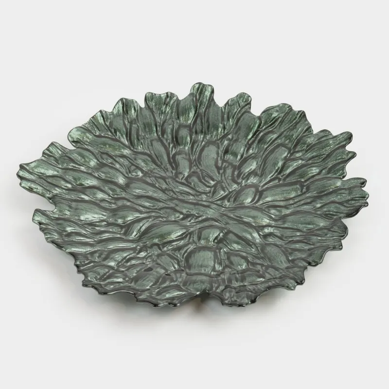 Dish, 33 cm, glass R, green, Pion color