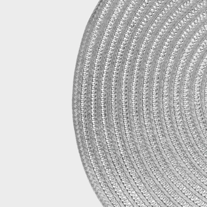 Placemat, 38 cm, polypropylene, round, silver, Circle, image-1