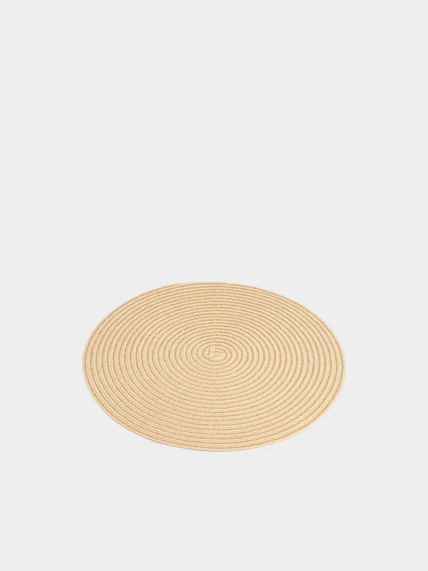 Placemat, 38 cm, cellulose, round, beige, Straw, image-3