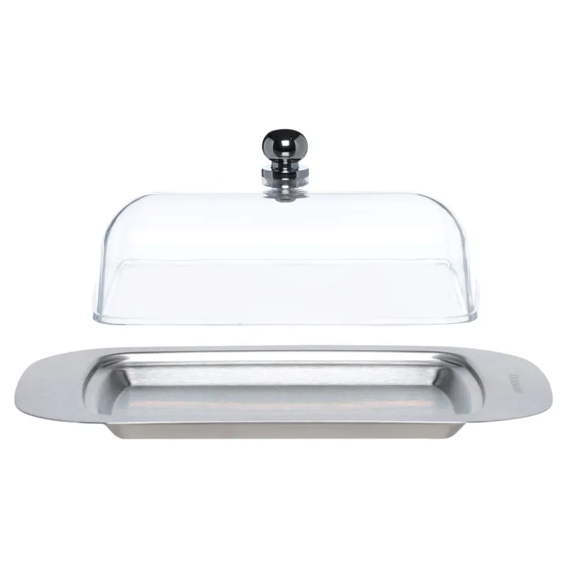 Butter dish, 14 cm, steel / plastic, rectangular, Classic, image-3