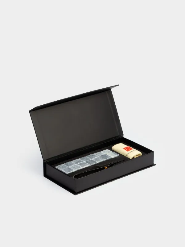 Set of beverage cooling cubes, 16 pr, with tongs, steatite / steel, BAR, image-0