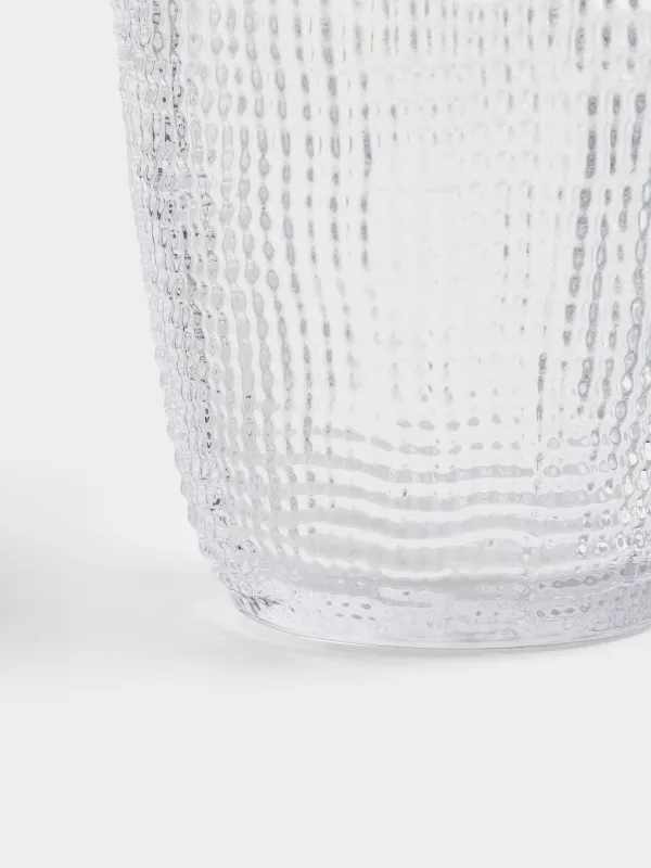 Glass, 10 cm, 320 ml, glass P, with silver edging, Grain silver, image-3