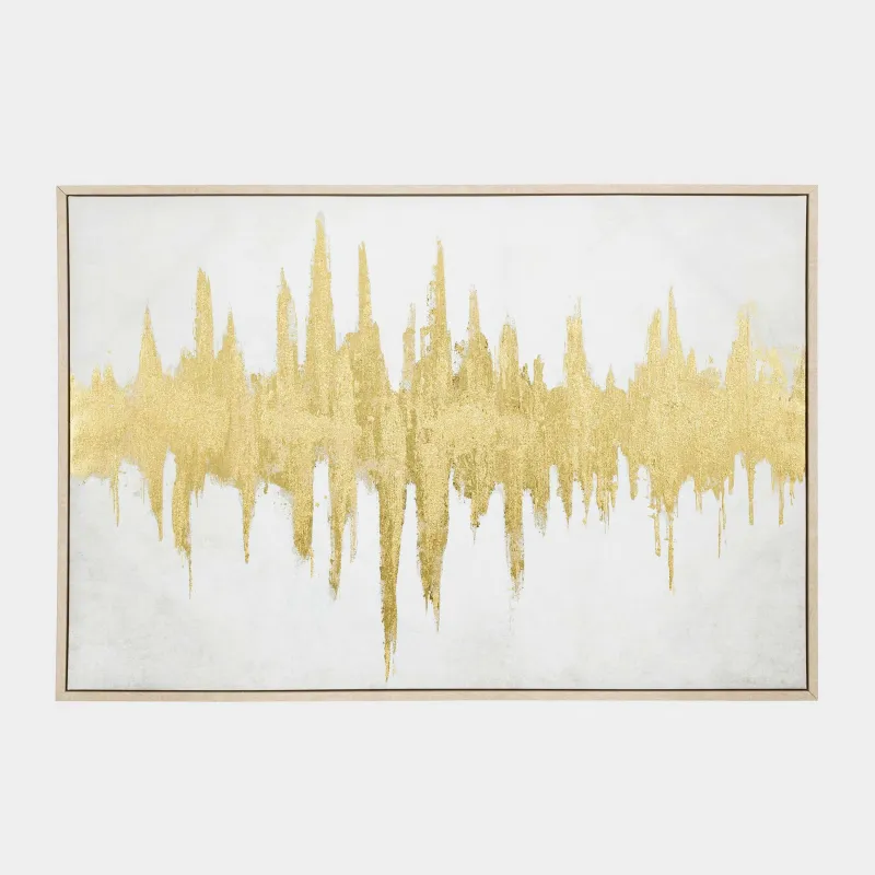 Framed painting, 120x80 cm, canvas, golden beige, Golden touches, Abstract, image-0