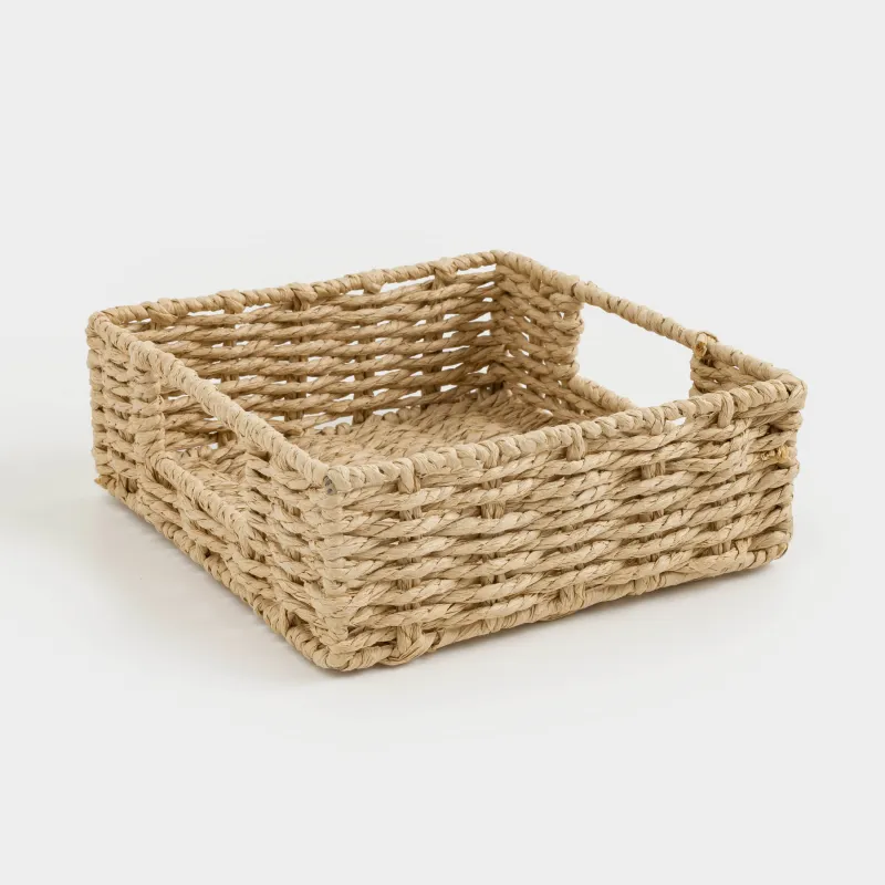 Napkin basket, 18x18 cm, braided, cellulose, Square, Braided, image-1