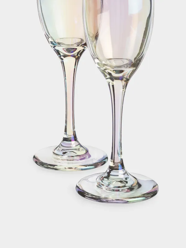 Champagne glass, 180 ml, 2 pcs, glass, mother of pearl, Floyd polar, image-3