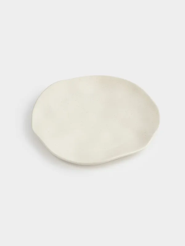 Snack plate, 23 cm, ceramic, milky, Crumpled effect, Crumple creme, image-3