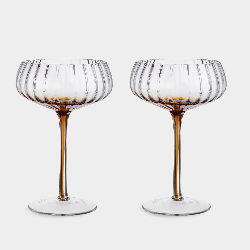 Drinking glass, 260 ml, 2 pcs, glass, brown gradient, Felino
