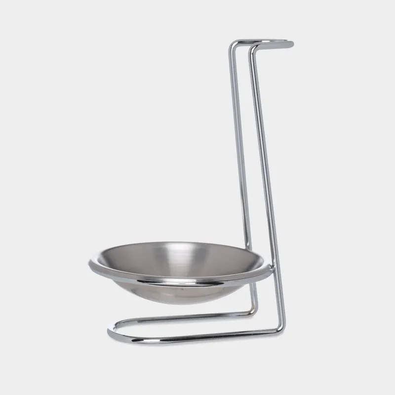Ladle/spoon stand, 18 cm, with handle, steel, Egoist