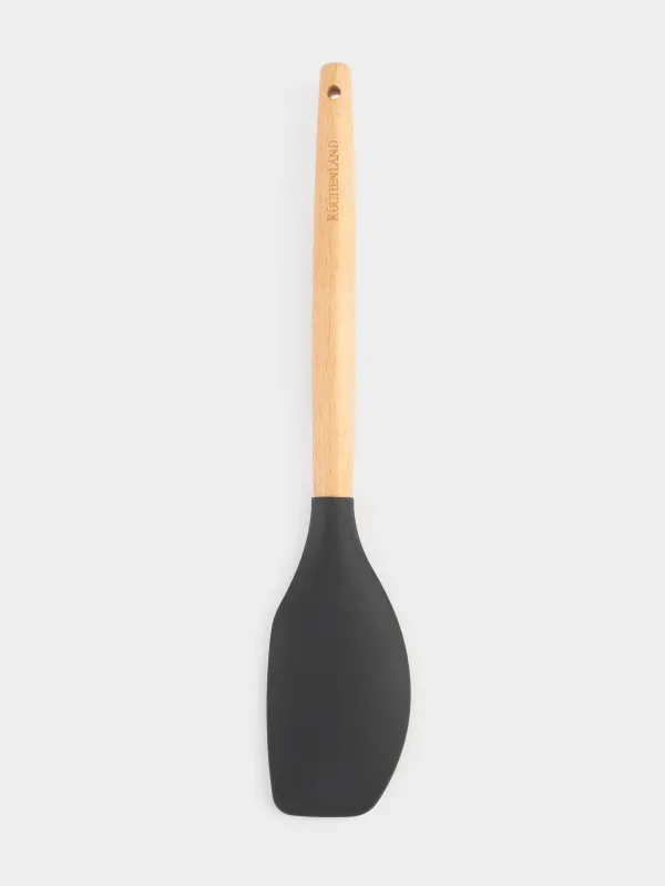 Spatula, 31 cm, silicone / wood, gray, Weekend, image-0