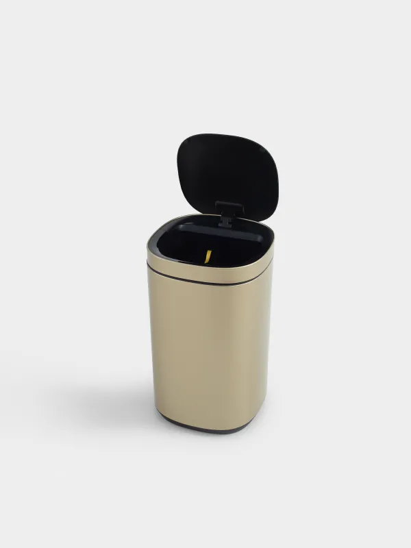 Trash can, 30 l, touch-sensitive, steel/plastic, gold, Sensor bin, image-1