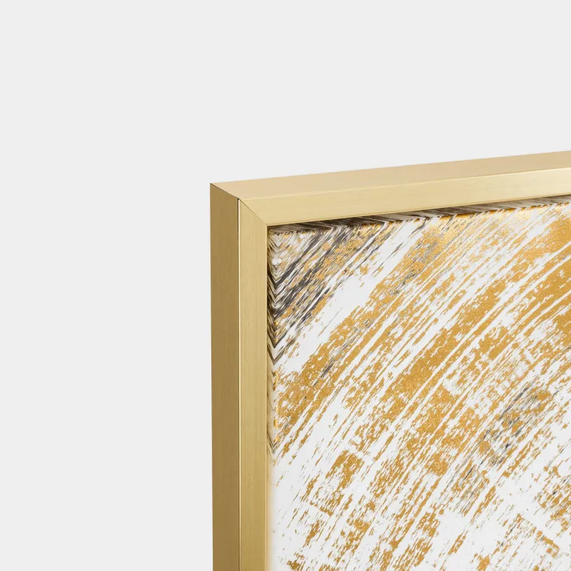 Framed painting, 80x80 cm, canvas / foil, golden beige, Circle, Abstract, image-2