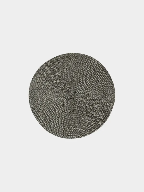 Napkin for appliances, 38 cm, polypropylene/PET, round, dark green, Circle braid, image-0