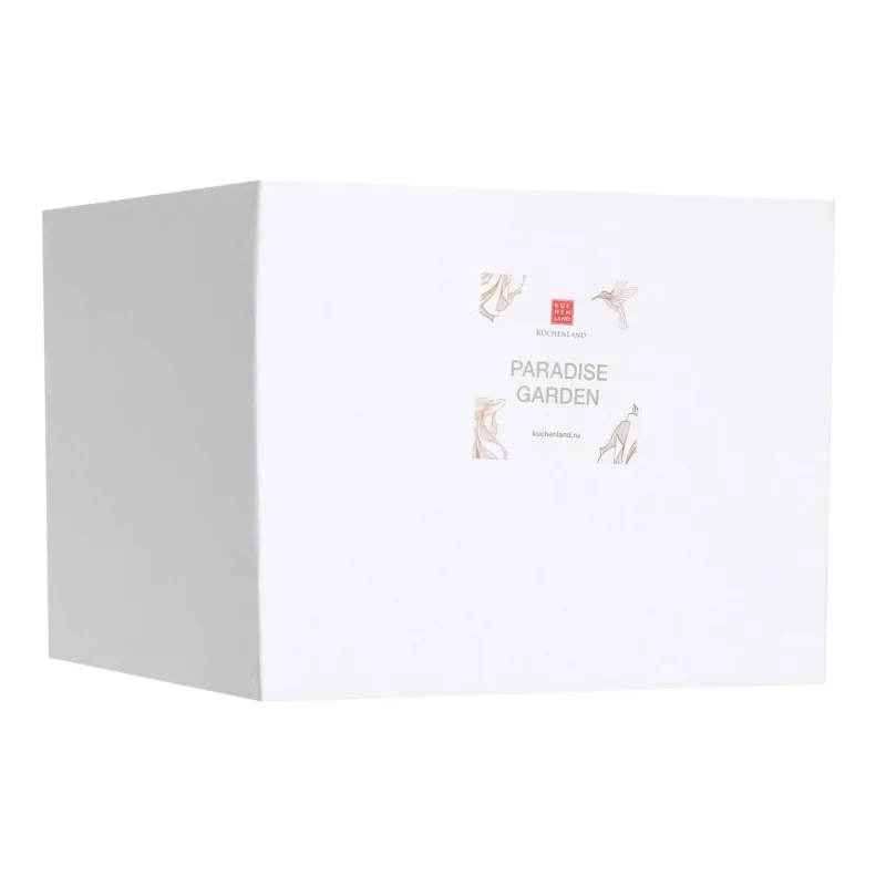 Jewelry holder, 13 cm, ceramic, white and gold, Birds on a branch, Paradise garden, image-3