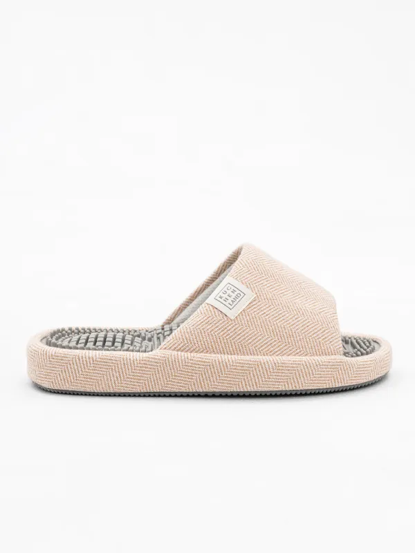 Women's slippers, home, p. 36-37, polyester / rubber, beige, Lint, image-0