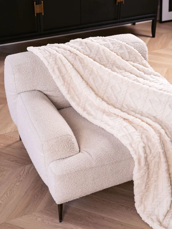 Blanket, 130x170 cm, Sherpa, gray, Braids, Sherpa, image-3