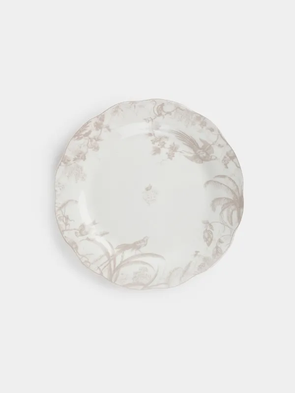 Dinner plate, 27 cm, 2 pcs, porcelain P, white and beige, Jungle, Tropical, image-4
