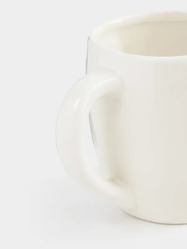 Mug, 450 ml, ceramic, white and gold, Face, Face, image-3