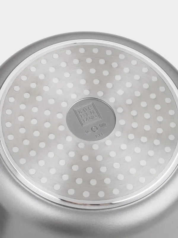 Pot, 20 cm, 2.7 l, with lid, coated, aluminum, grey-black, Mintali, image-4