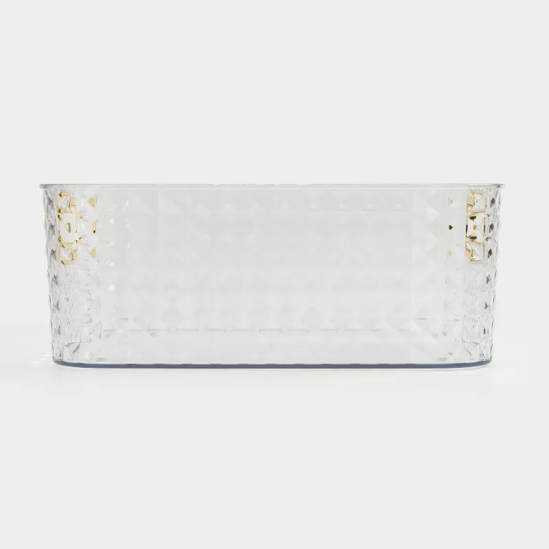 Organizer box, 27x21x10 cm, household, with gold handles, plastic, Kandy, image-6