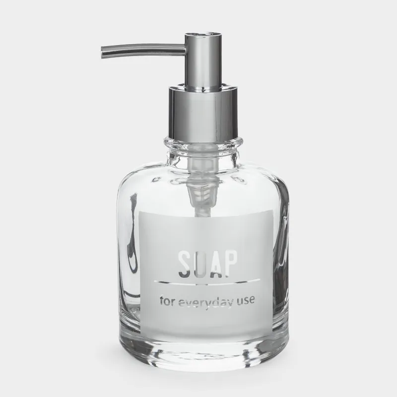 Liquid soap dispenser, 260 ml, glass / plastic, Lunt