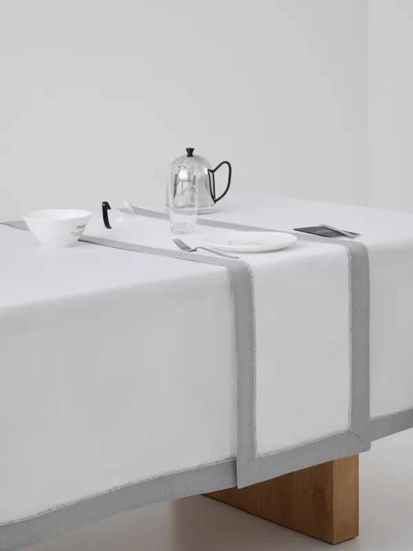 Table path, 40x160 cm, polyester, white-gray, Milky way, image-5