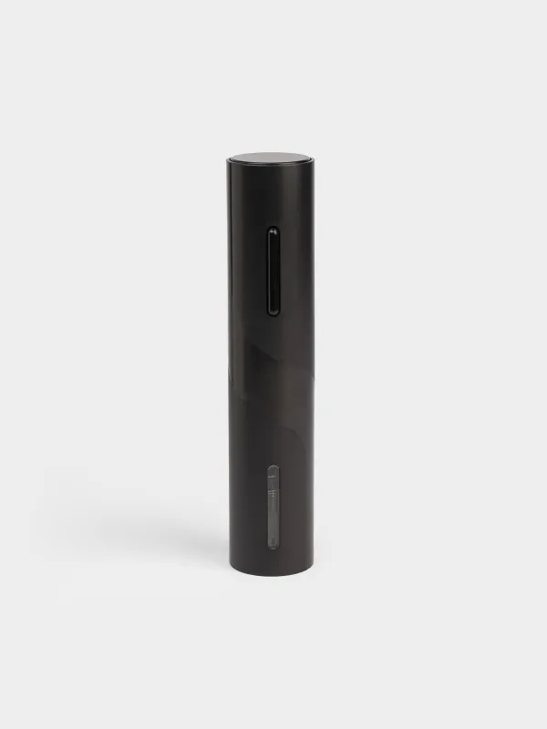 Drink set, 5 items, with vacuum stopper, on a stand, plastic / steel, black, Flux, image-3